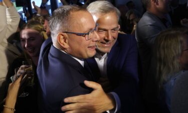 AfD party co-leader Tino Chrupalla and Leif-Erik Holm