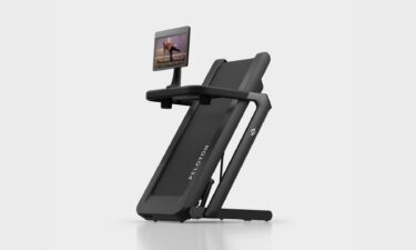 Peloton Tread Flex takes up about half the space when folded.