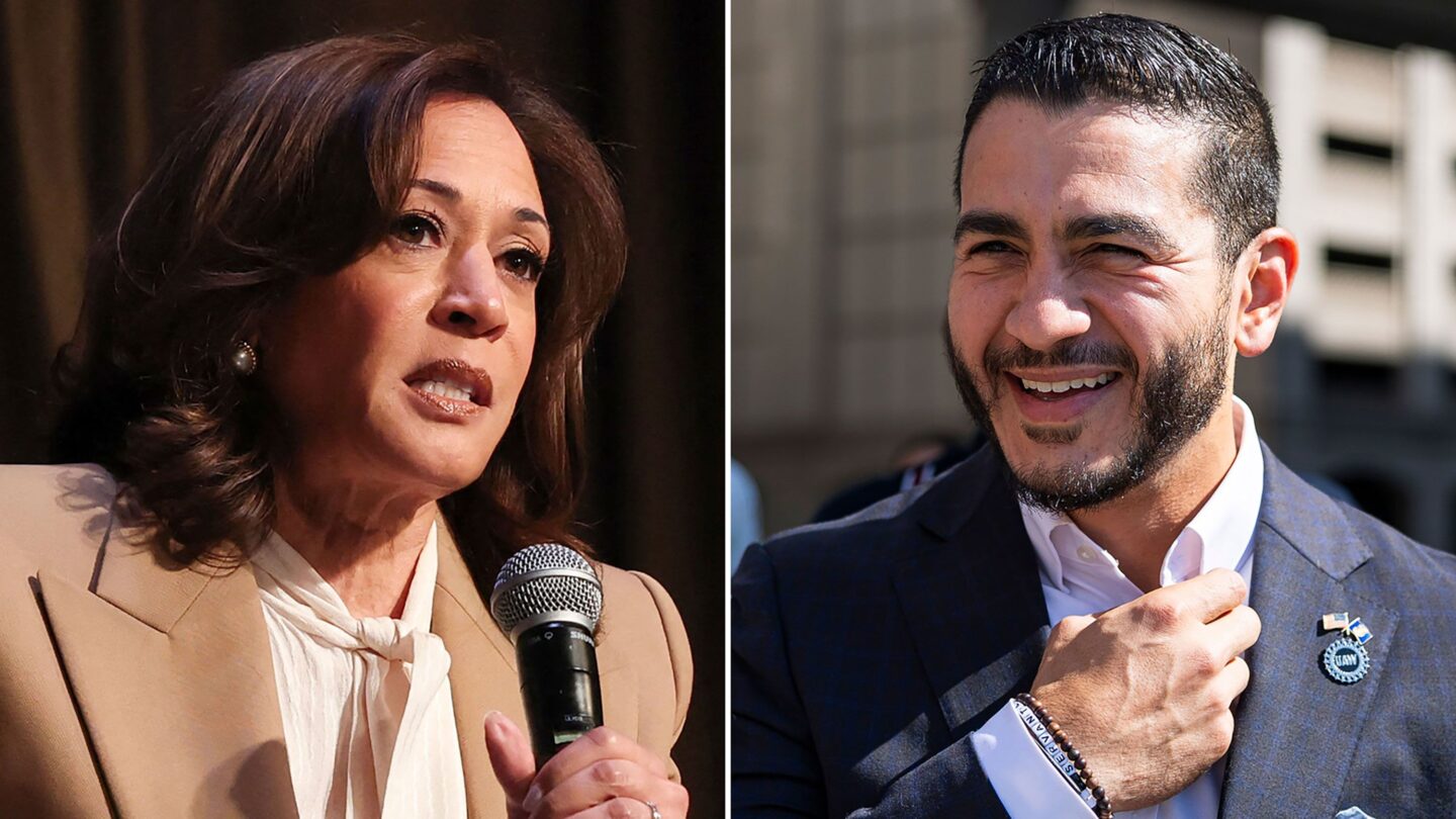<i>Emily Elconin/Getty Images via CNN Newsource</i><br/>Democratic candidate for US Senate Abdul El-Sayed answers questions from attendees during a town hall event at the Oakland Expo Center in Waterford