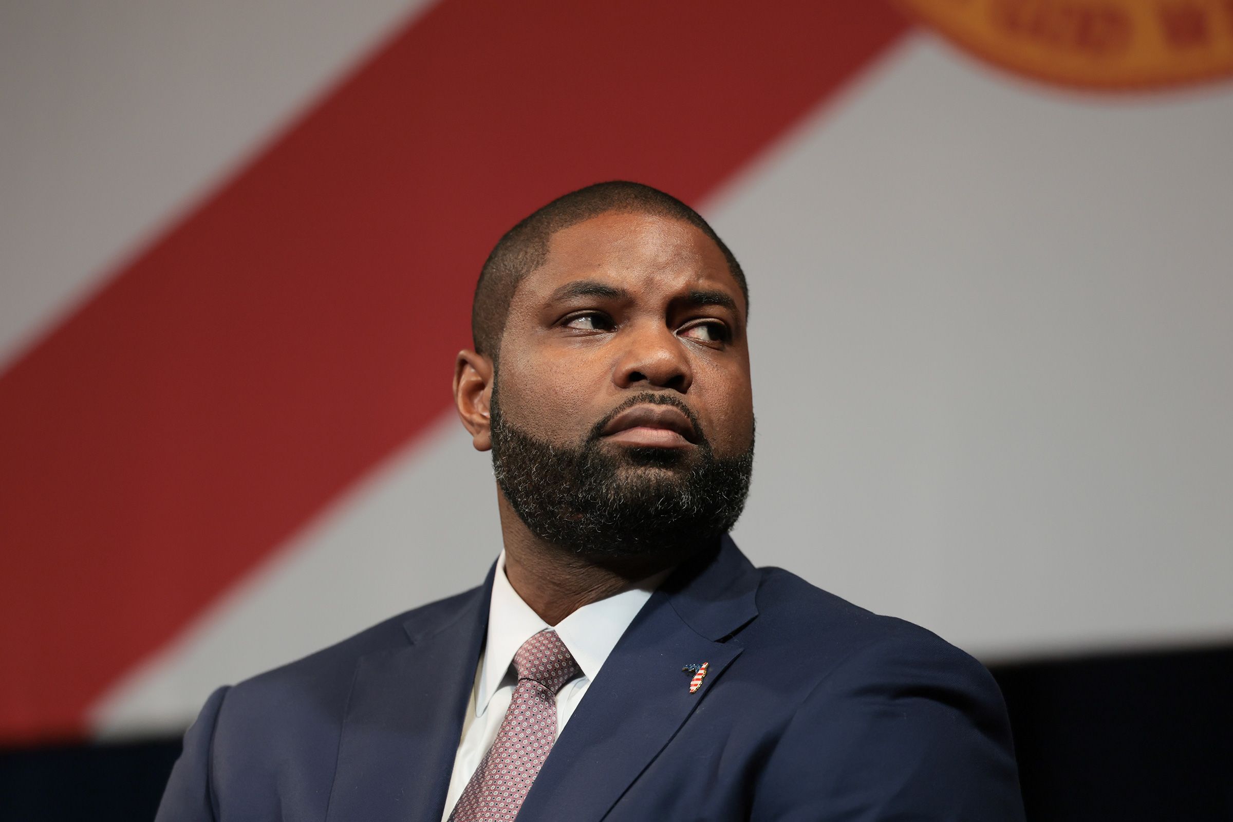 <i>Joe Raedle/Getty Images/File via CNN Newsource</i><br/>Florida Republican gubernatorial candidate Rep. Byron Donalds speaks during an event in Tampa