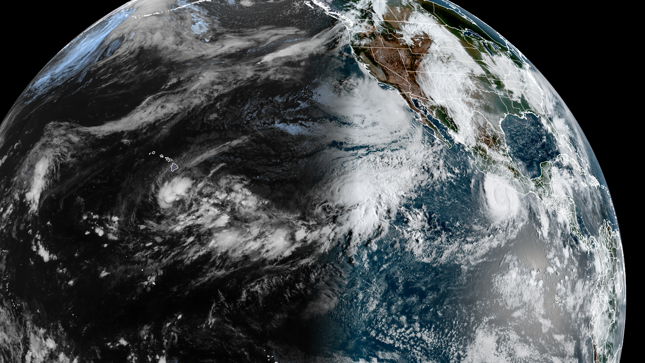 <i>CSU/CIRA & NOAA via CNN Newsource</i><br/>Three tropical systems were active in the central and eastern Pacific Ocean on Wednesday morning. Tropical Depression 15E was south of Hawaii