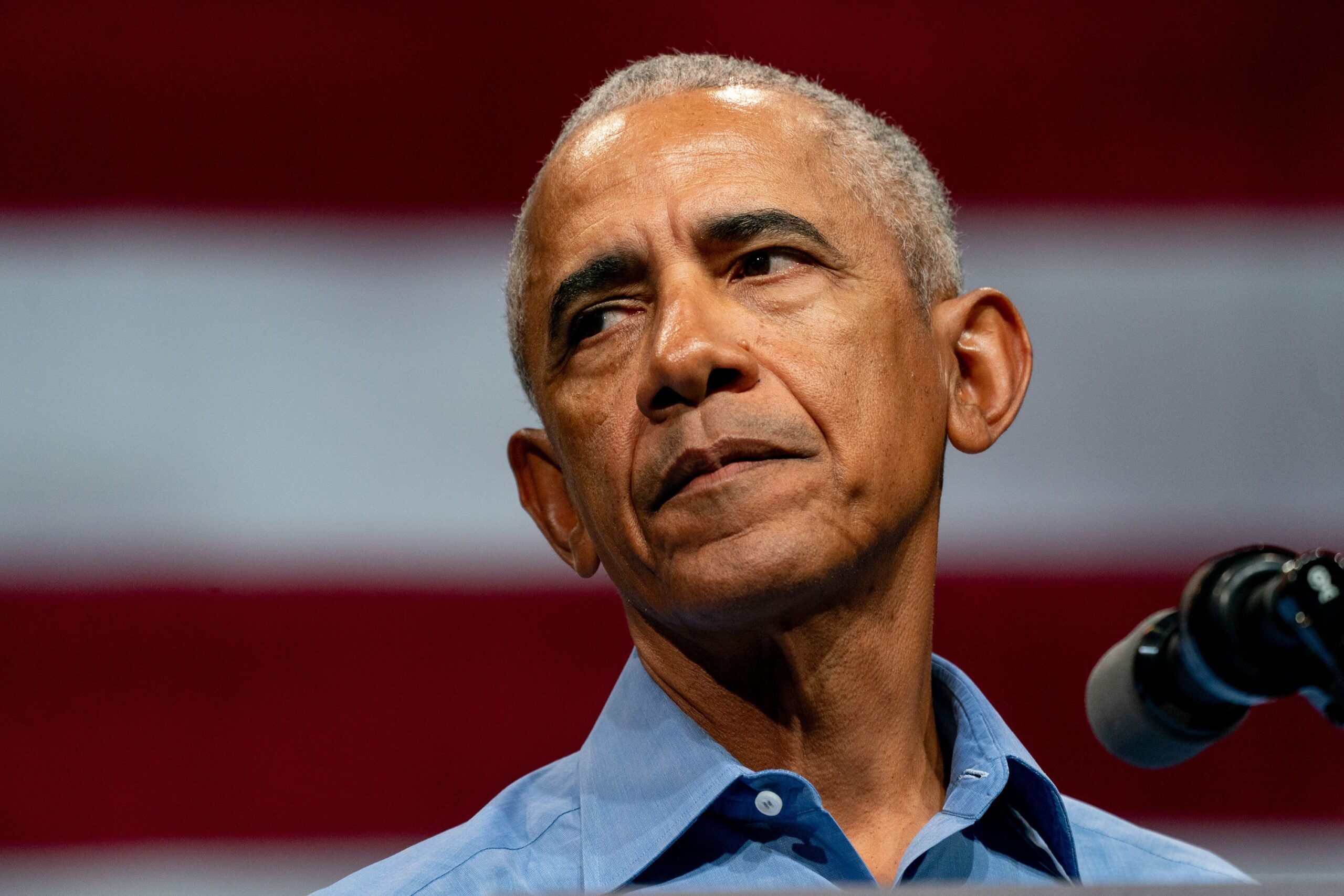 <i>Stefani Reynolds/Bloomberg/Getty Images via CNN Newsource</i><br/>Former President Barack Obama during a campaign event for former Representative Abigail Spanberger