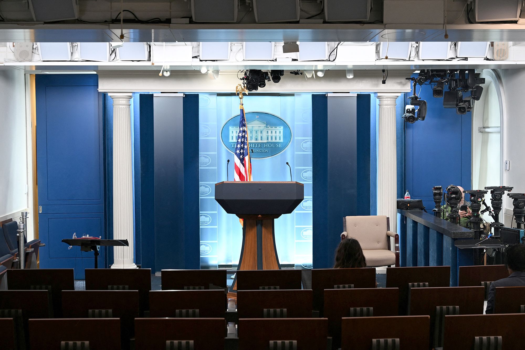 <i>Alex Wroblewski/AFP/Getty Images via CNN Newsource</i><br/>The James S. Brady Press Briefing Room at the White House.