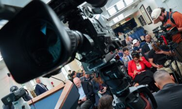 Journalists gather in the James S. Brady Press Briefing Room in the West Wing of the White House on September 24