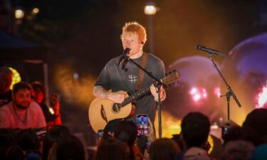 Singer-songwriter Ed Sheeran performs during "Ed Sheeran's Play: Live from New York" in Brooklyn on September 13