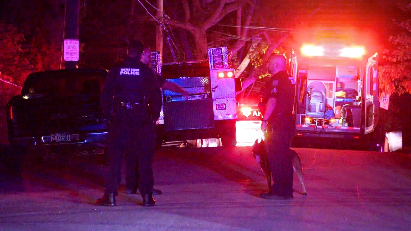 <i>KDKA via CNN Newsource</i><br/>Law enforcement responds near the scene on Thursday