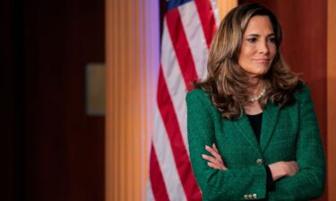Rep. Maria Elvira Salazar looks on during a news conference about the indictment of the former President of Cuba Raul Castro in the US Capitol on May 20.