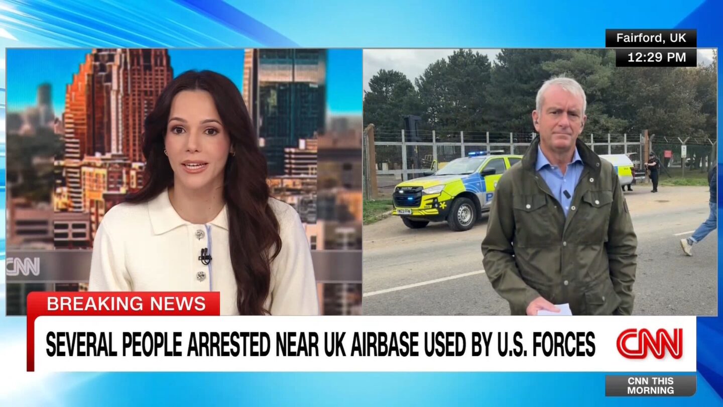 <i>Clipped From Video via CNN Newsource</i><br/>British counter-terrorism police are leading an investigation after several men were arrested on suspicion of explosives offenses near an air base used by US forces. CNN's Nic Robertson reports.