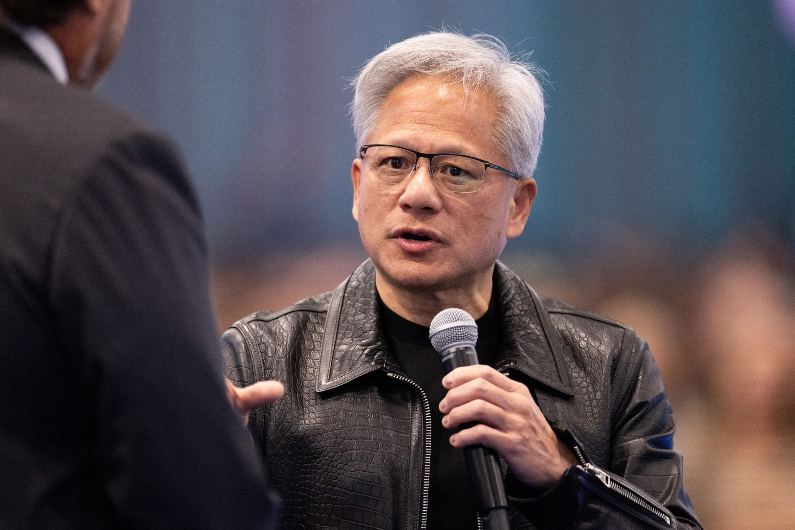 <i>Benjamin Fanjoy/Getty Images via CNN Newsource</i><br/>Nvidia CEO Jensen Huang speaks during the keynote address at Salesforce's Dreamforce conference on September 15 in San Francisco.