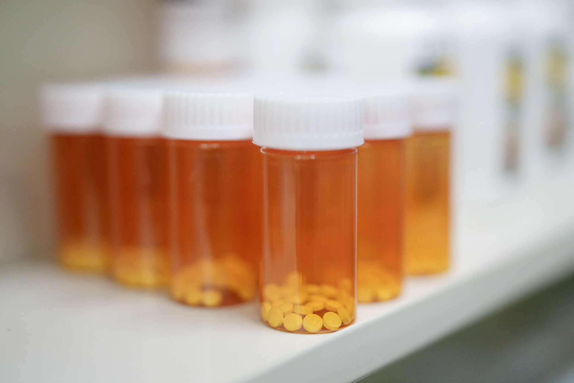 <i>Eric Thayer/Getty Images via CNN Newsource</i><br/>Medications are stored on shelves at a pharmacy.