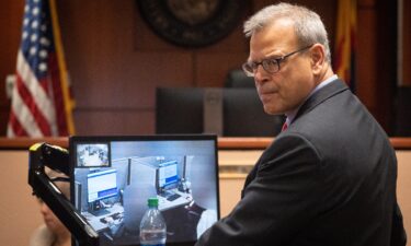Attorney Kurt Olsen during his opening statement in Kari Lake's election challenge trial on May 17