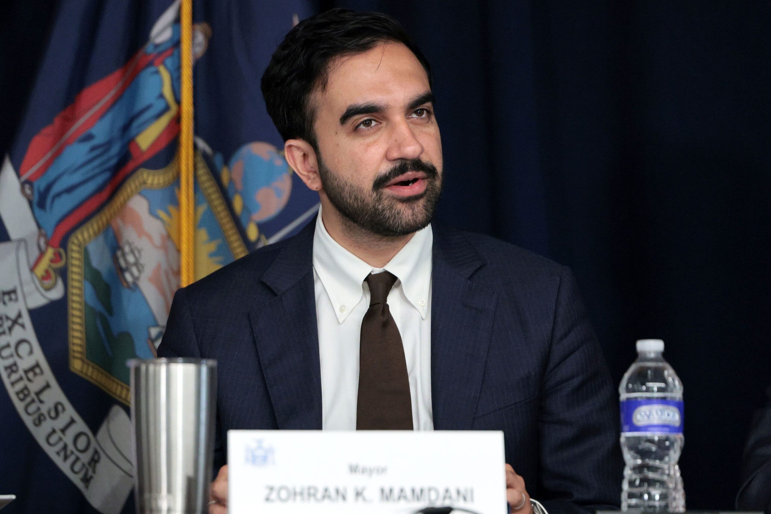 <i>Michael M. Santiago/Getty Images via CNN Newsource</i><br/>New York City Mayor Zohran Mamdani speaks during the annual New York State Financial Control Board meeting on August 12