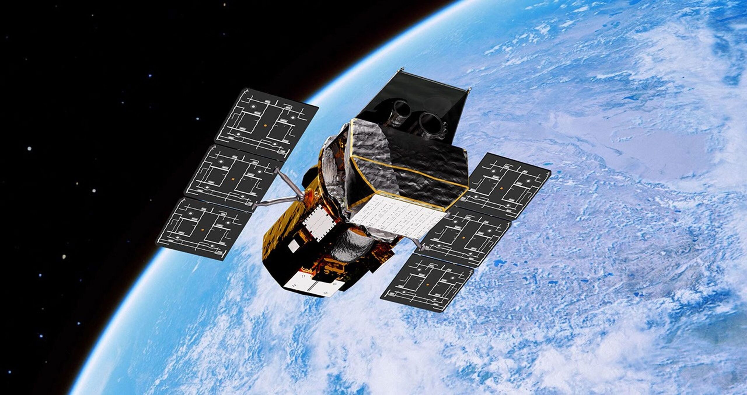 <i>Katalyst Space/NASA via CNN Newsource</i><br/>Swift appears as a streak in an image taken by LINK spacecraft as it passed within 7.5 and 9 miles.