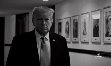 President Donald Trump appears in a television ad.