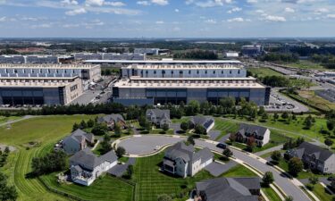 An Amazon Web Services data center is seen on August 26