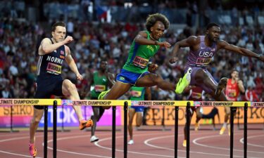 Athletes compete at the 2026 World Athletics Ultimate Championship in Budapest