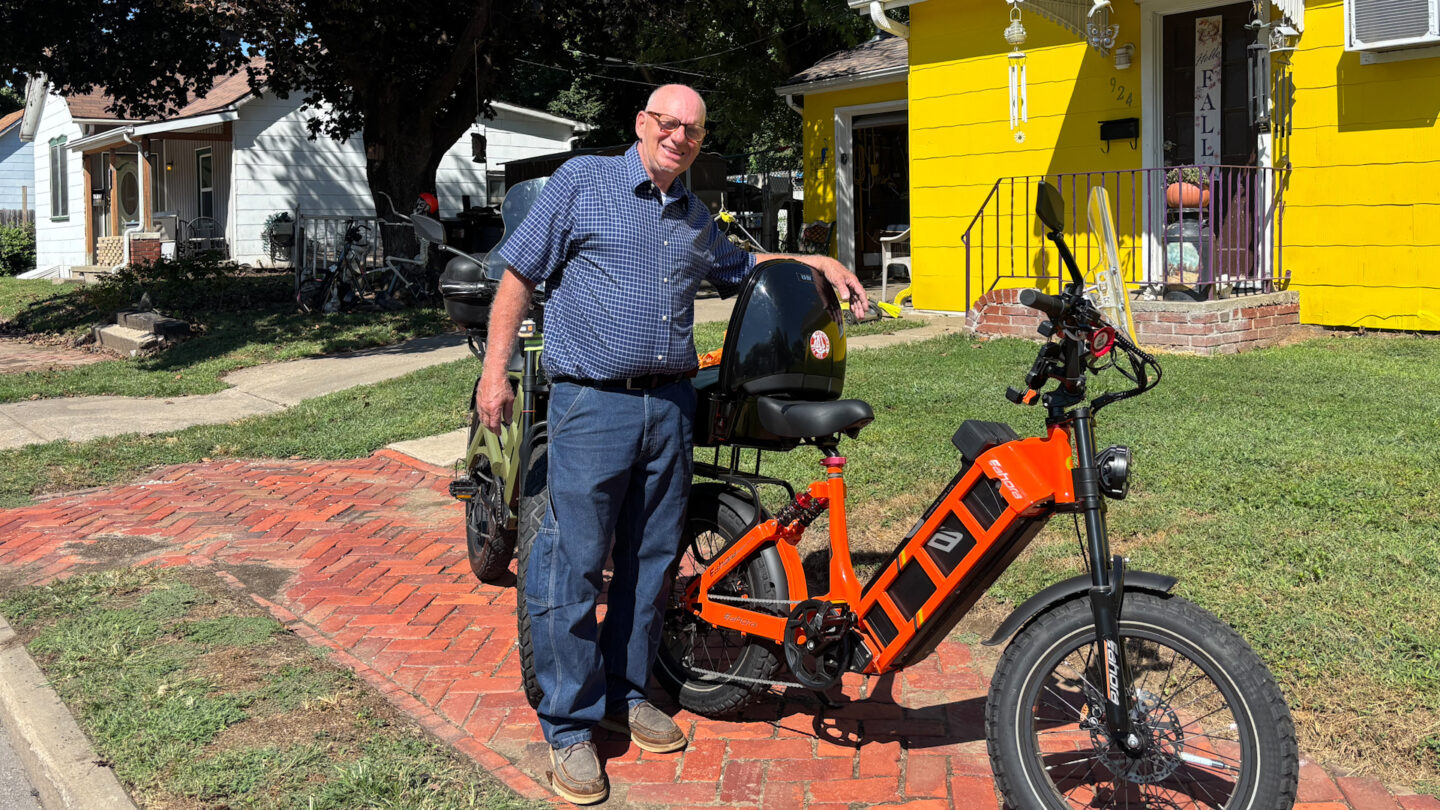 Johnnie Winslow posing with his bike 