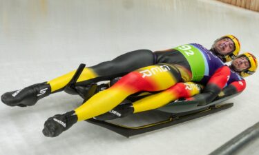 Tobias Wendl / Tobias Arlt during Milano Cortina 2026 Winter Olympics Luge Team Relay at Cortina Sliding Centre in Cortina D'Ampezzo on February 12