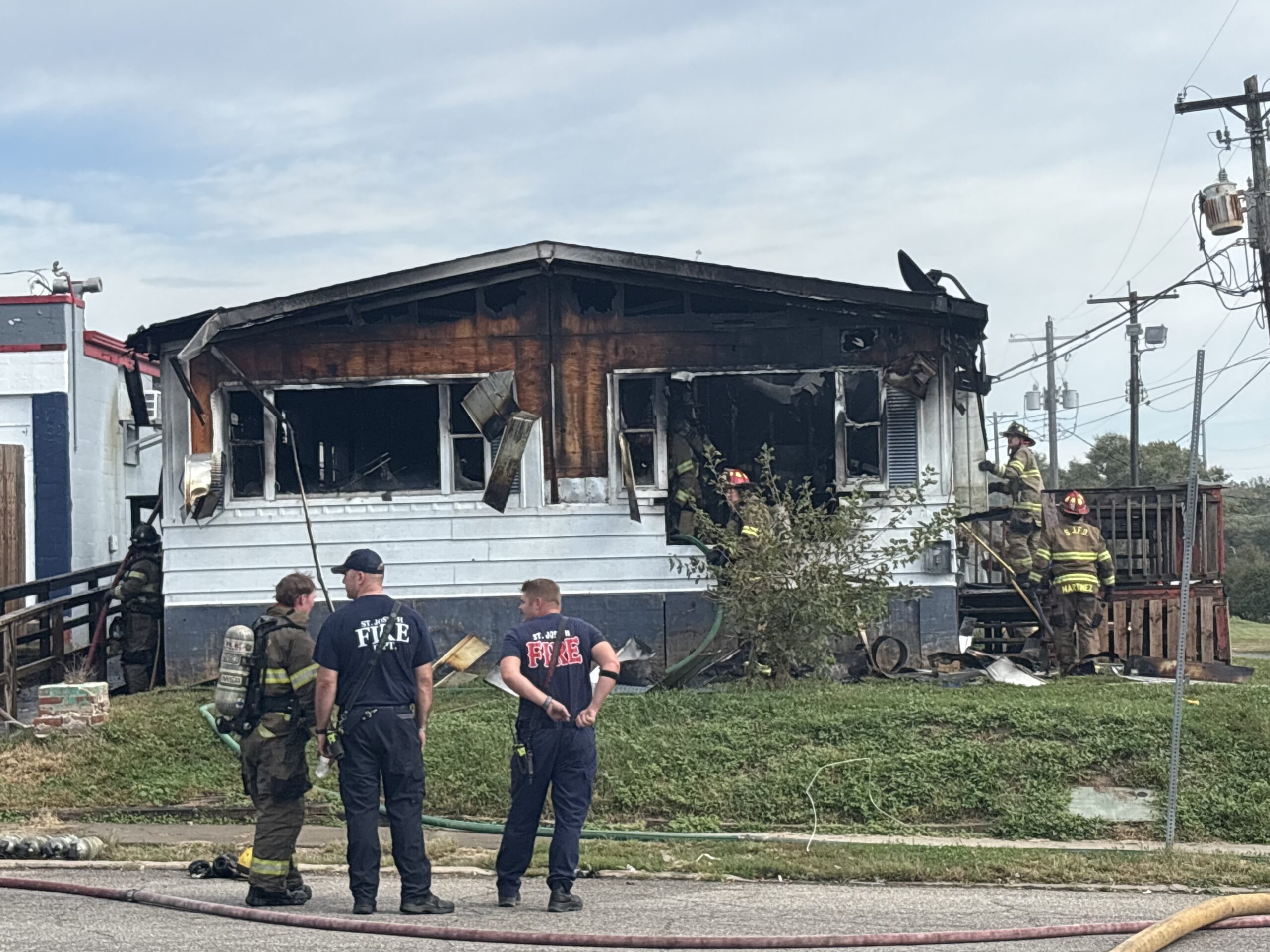 St. Joseph fire crews respond to trailer fire at St. Joseph Avenue and Middleton Street Monday morning.