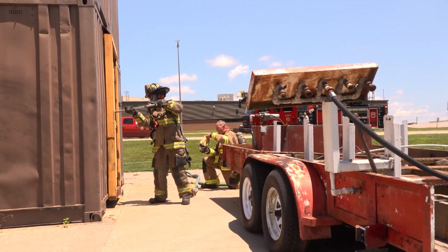 The St. Joseph Fire Department going through training.