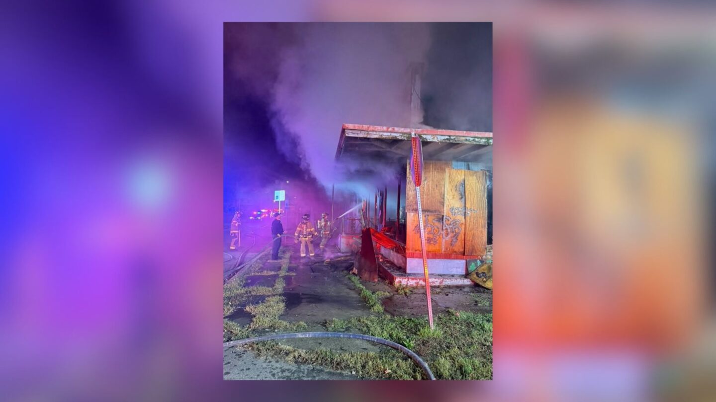 St. Joseph fire crews work to put out a fire at a vacant business in Midtown St. Joseph. 