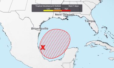 The red circle shows where a tropical depression or storm is likely to form later this week.