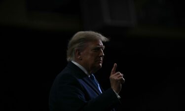 President Donald Trump walks off the stage after speaking at a campaign rally at the University of South Alabama in Mobile