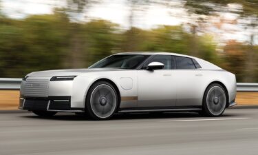The new model's design is a marked departure from Jaguar's traditional curvaceous look.