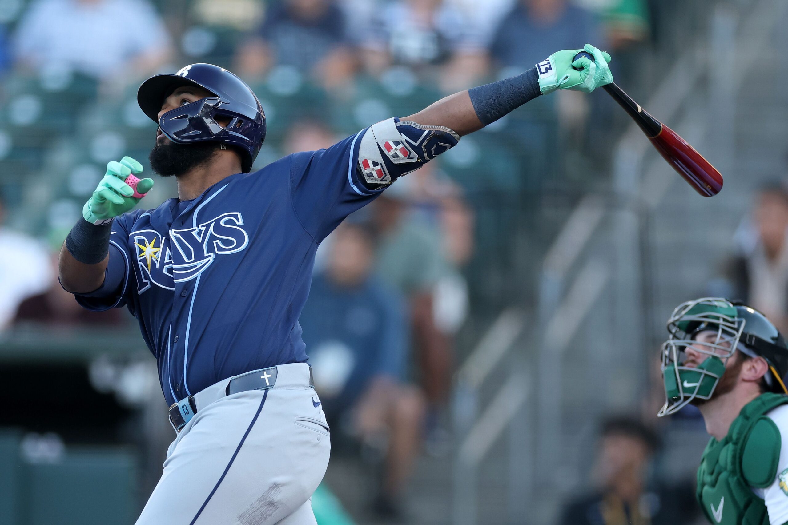 <i>Ezra Shaw/Getty Images via CNN Newsource</i><br/>Caminero has hit more than 40 home runs for the Rays in each of the last two seasons.