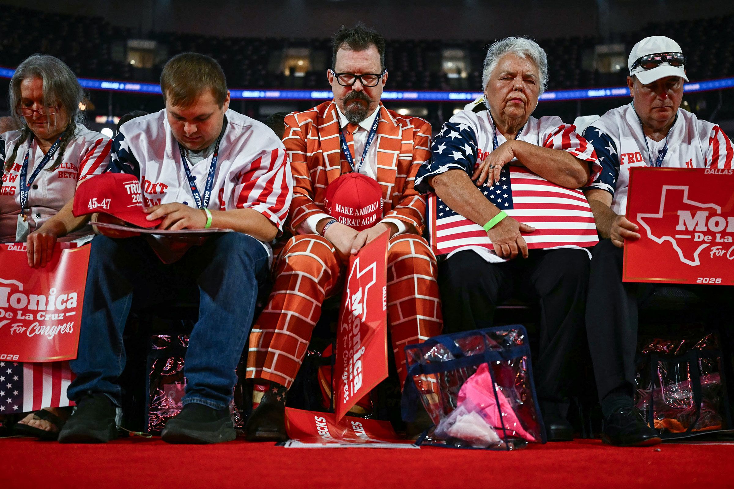 <i>Rod Lamkey/AP via CNN Newsource</i><br/>People pray and sing at the Great American State Fair on the National Mall in Washington
