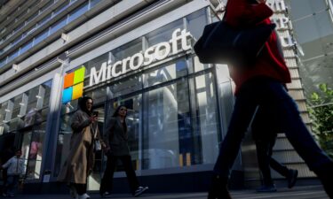Microsoft signage at an office building in New York City on Monday