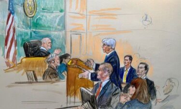 This courtroom sketch shows the DC District Court hearing regarding the White House attempt to ban CNN