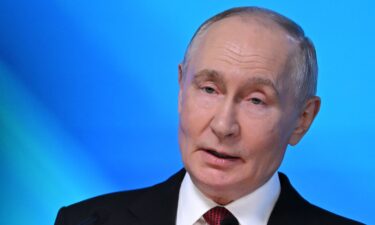 Russia's President Vladimir Putin addresses the audience during the Valdai Discussion Club meeting in Moscow on October 1.