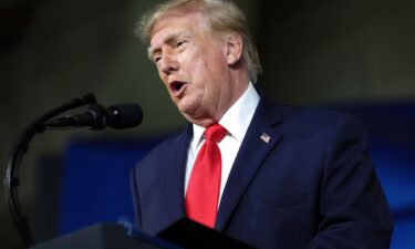 President Donald Trump speaks during a visit to the Peterbilt Motors truck plant on October 01