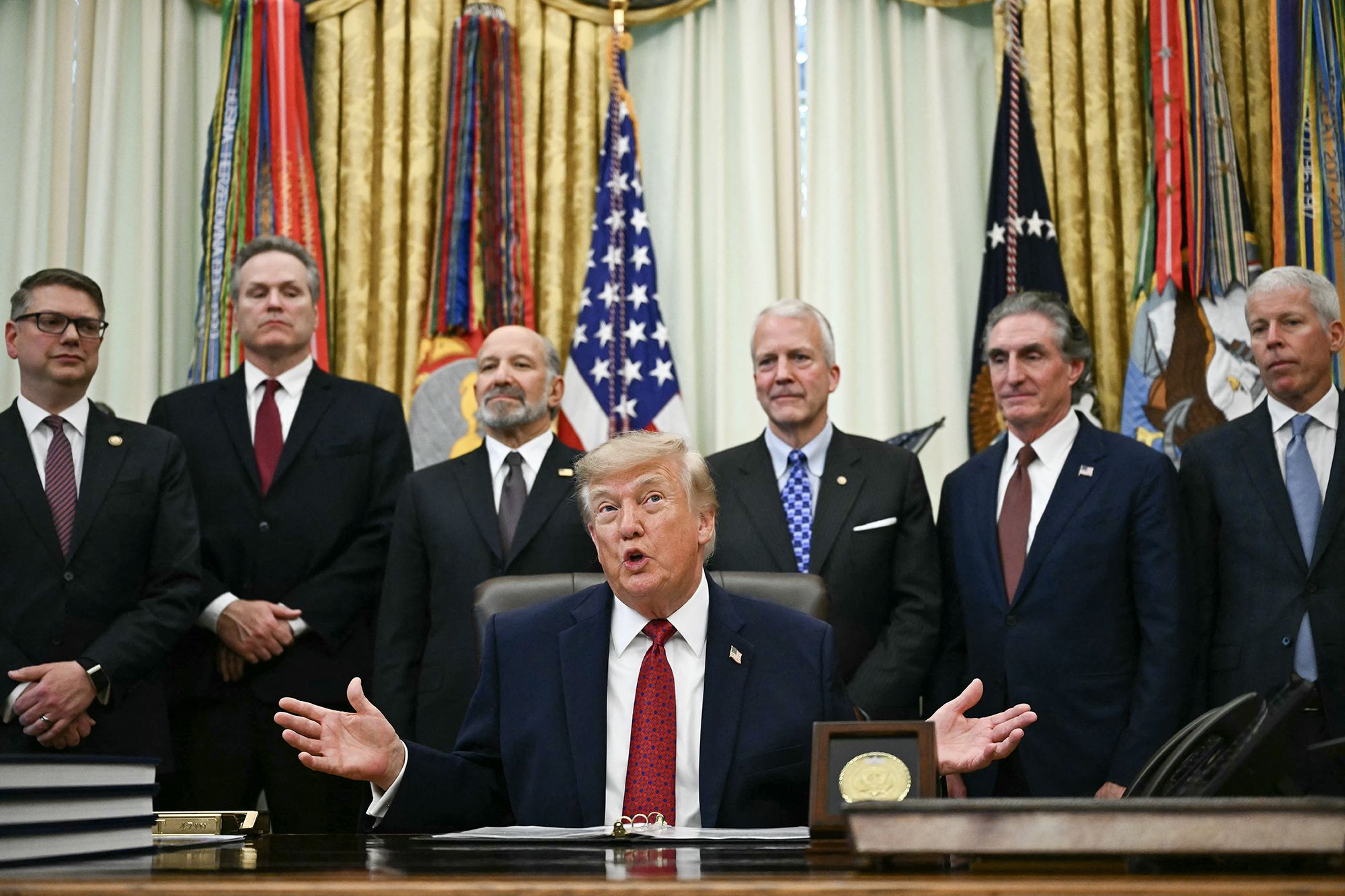 <i>Kent Nishimura/AFP/Getty Images via CNN Newsource</i><br/>US President Donald Trump unveiled plans for South Korea to invest $200 billion in US energy projects during an announcement in the Oval Office of the White House on Wednesday.