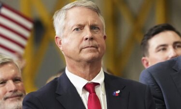 Senator Roger Marshall listens as US Vice President JD Vance speaks during an event at Webco Manufacturing on September 14