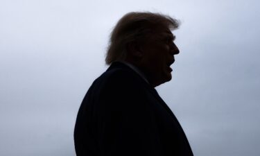 President Donald Trump speaks to the media before departing the South Lawn of the White House on October 3.