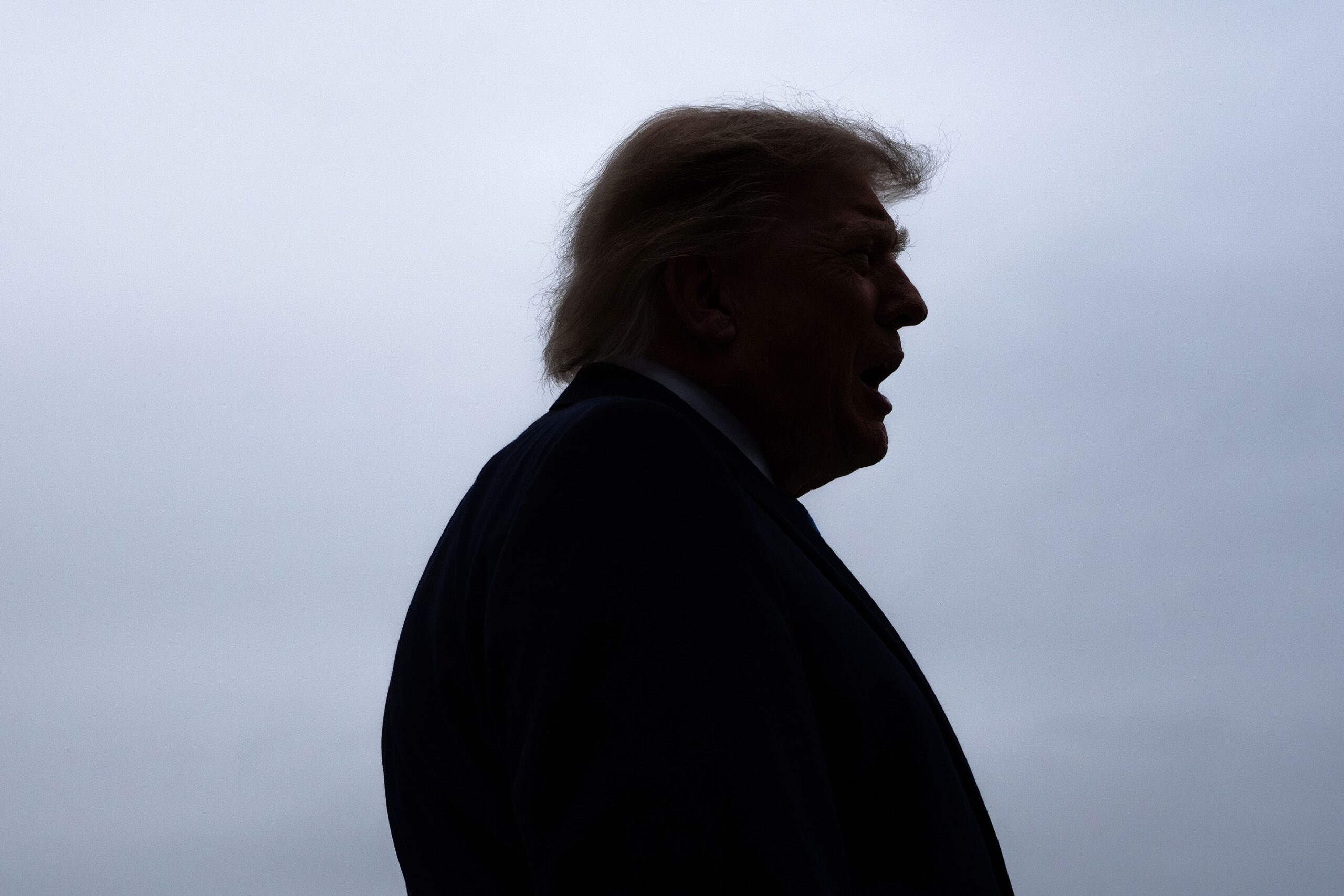 <i>Aaron Schwartz/Getty Images via CNN Newsource</i><br/>President Donald Trump speaks to the media before departing the South Lawn of the White House on October 3.