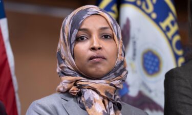 Pictured is Rep. Ilhan Omar at the US Capitol in January.