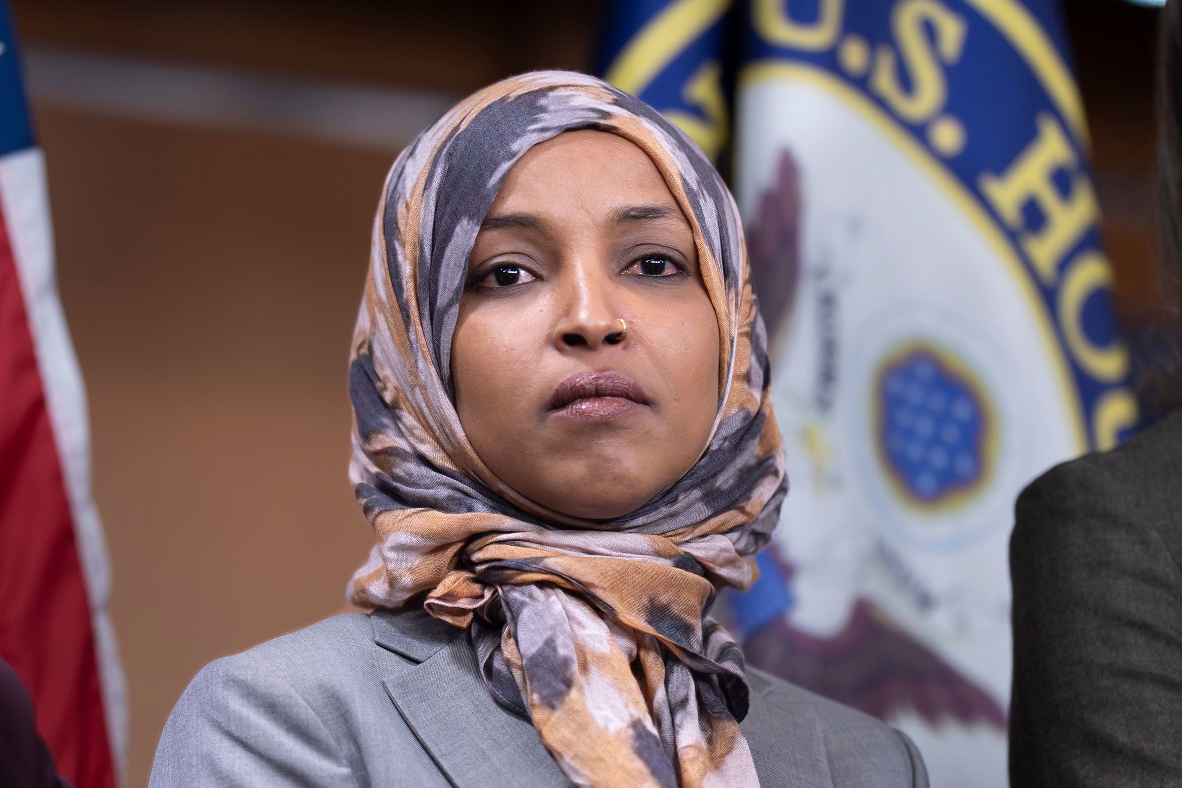 <i>J. Scott Applewhite/AP/File via CNN Newsource</i><br/>Pictured is Rep. Ilhan Omar at the US Capitol in January.