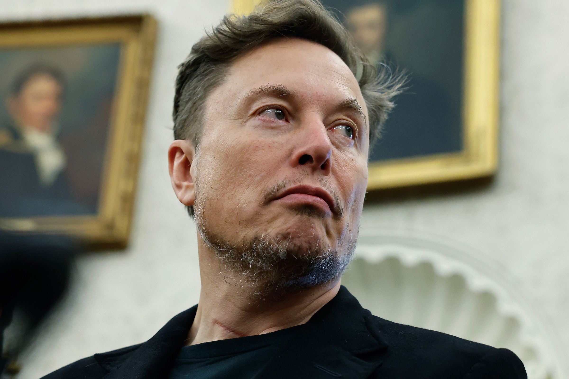 <i>Chip Somodevilla/Getty Images/File via CNN Newsource</i><br/>Elon Musk attends a meeting between President Donald Trump and South Africa President Cyril Ramaphosa