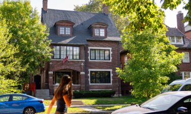 The Alpha Epsilon Pi fraternity house is seen near the University of Chicago campus on October 12