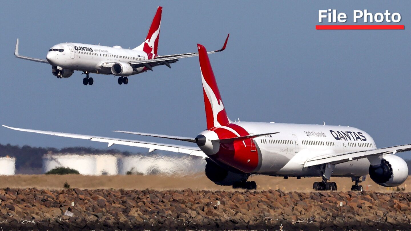 <i>David Gray/AFP/Getty Images via CNN Newsource</i><br/>A Qantas flight from Rome to Perth