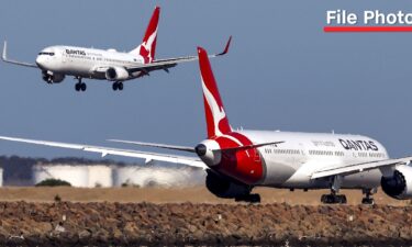 A Qantas flight from Rome to Perth