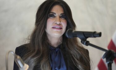 US Ambassador to Greece Kimberly Guilfoyle speaks during a dedication ceremony at the chancery of the US Embassy in Athens