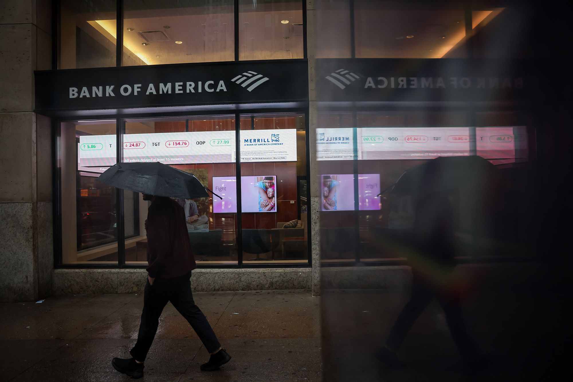 <i>Michael Nagle/Bloomberg/Getty Images via CNN Newsource</i><br/>A Bank of America branch in New York on October 11