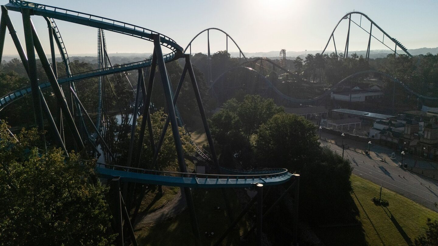<i>Mike Stewart/AP via CNN Newsource</i><br/>Attractions are seen at Six Flags Over Georgia near Atlanta on Tuesday.