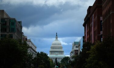 Gray clouds hang over the US Capitol on September 28.