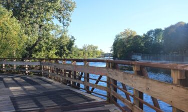A stretch of the Lansing River Trail is seen in Lansing