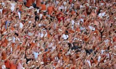 The crowd cheering on the Texas Longhorns on September 12.